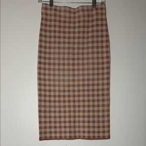 NEW Ann Taylor Plaid Sweater Pencil Skirt Cotton Blend